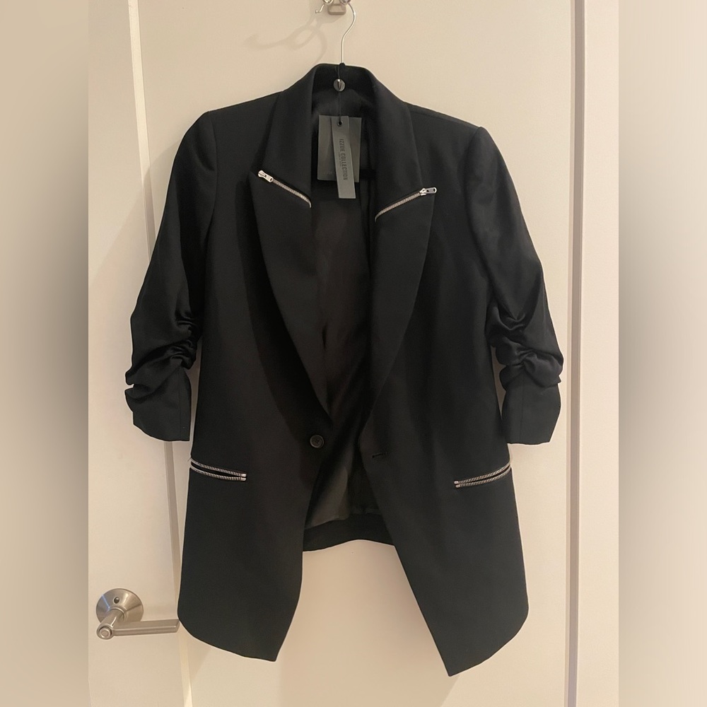 NEW Izzue Collection Cool Wool Zip Detail Jacket Women Size 36
